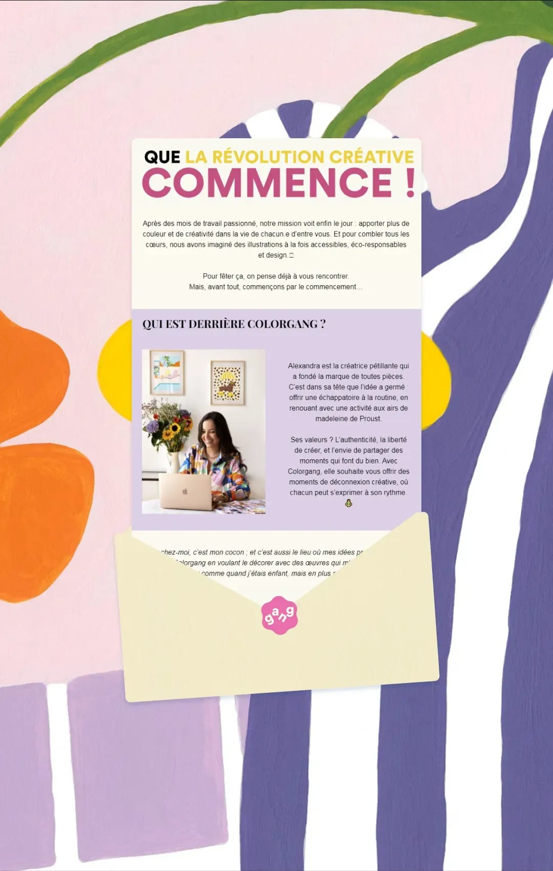 Capture d'écran du site ecommerce Colorgang